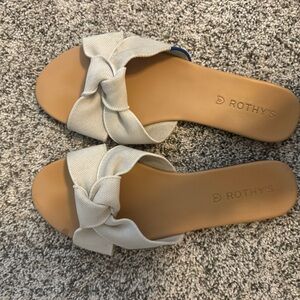 Rothy's Tan and Cream Women's Sandals